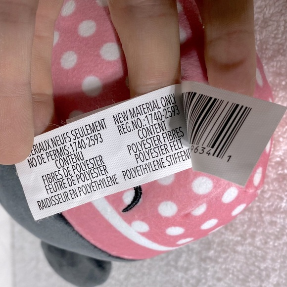 Disney Squishmallow Pink Black Polka Dot Minnie Mouse Plush Toy - Picture 8 of 10